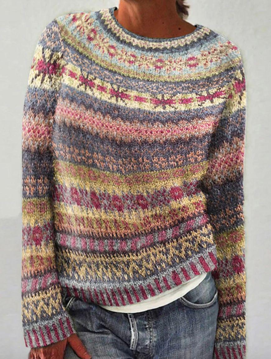 Farsia - Veelkleurige trui met elegante print