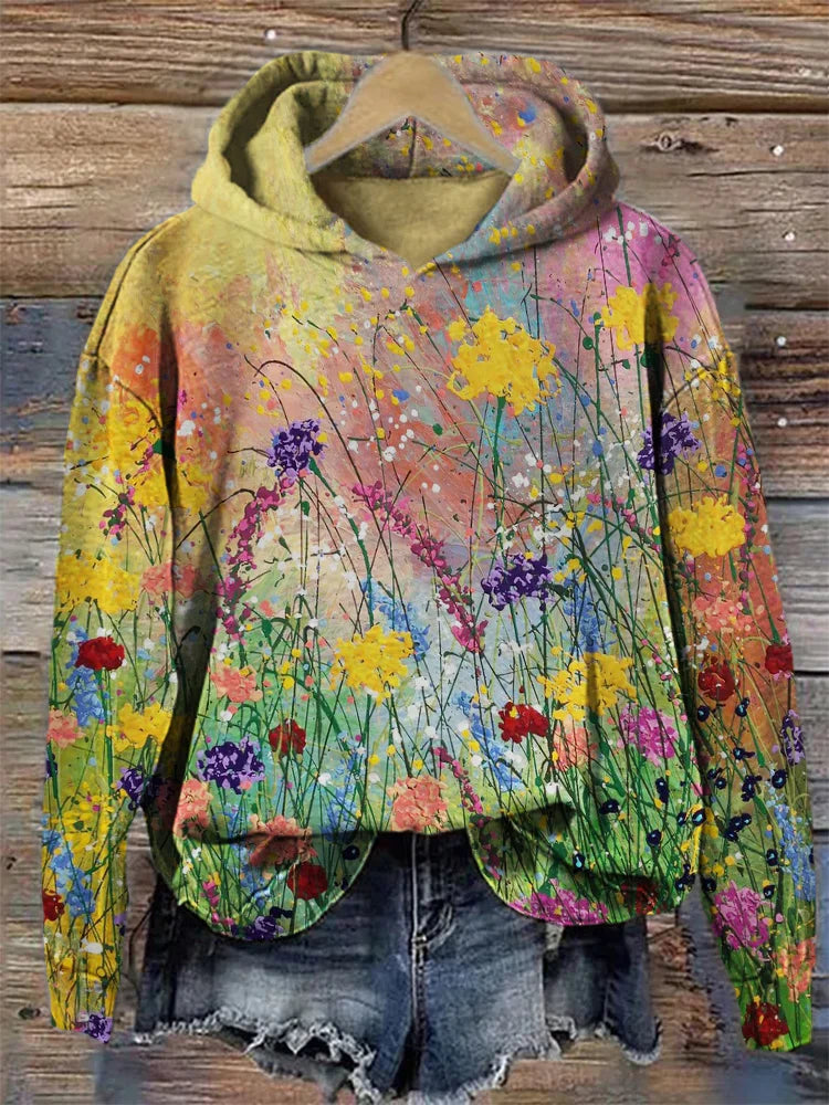 Melanie - Comfortabele Hoodie met oliebloemen