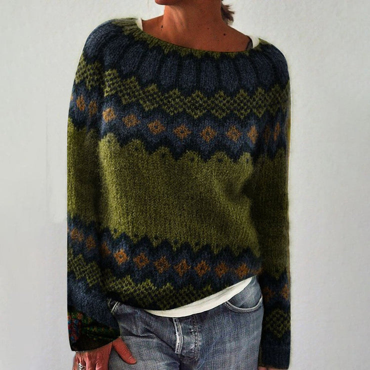 Roan - Groen Gestreepte Sweater Met Lange Mouwen