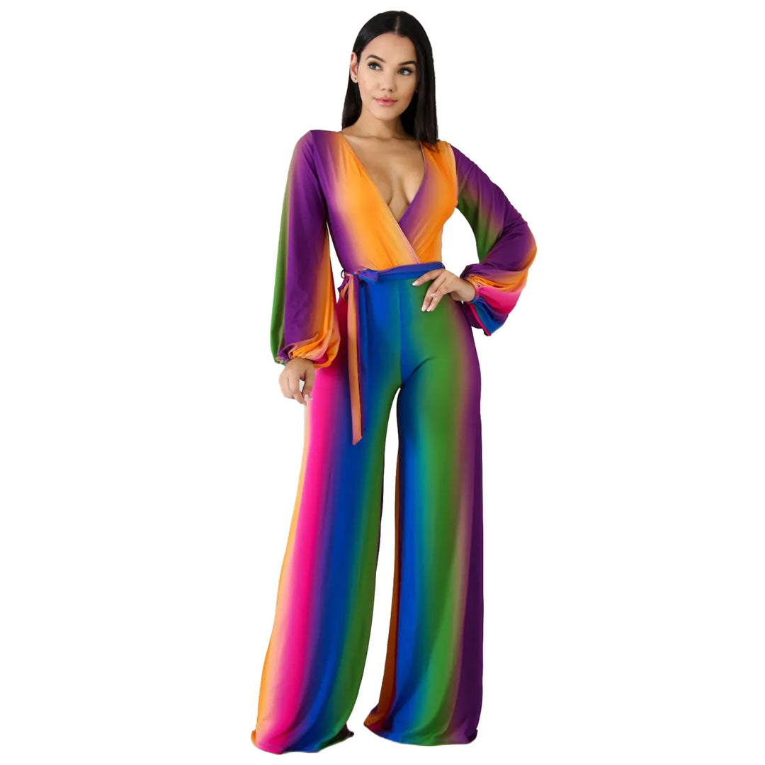 Sylia - Patchwork zijden jurk met lange mouwen, geknoopt in de taille, o-halslijn
