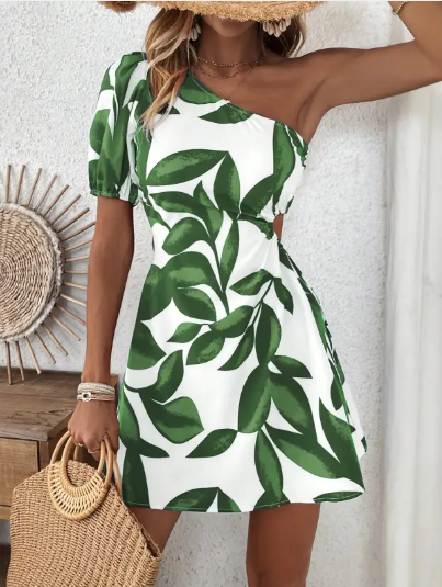 Katoenen Jurk – Off-Shoulder Design & Ademend Comfort
