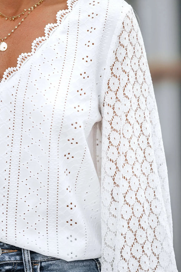 Blouse - V-Hals Ontwerp & Knoopsluiting