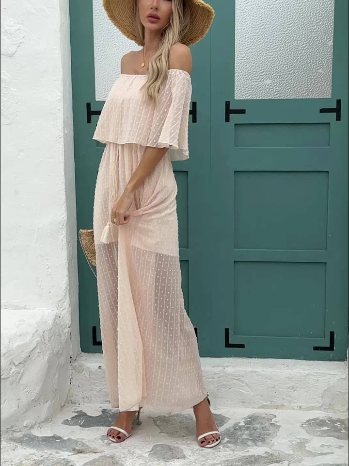 A-Lijn Jurk – Geplooide Zoom & Off-Shoulder Stijl