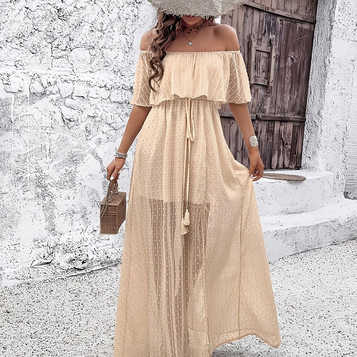 A-Lijn Jurk – Geplooide Zoom & Off-Shoulder Stijl