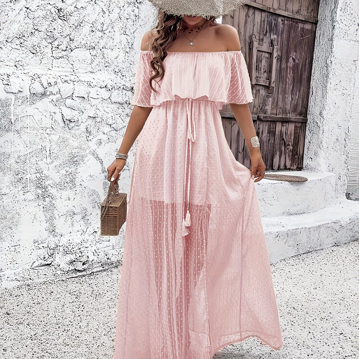 A-Lijn Jurk – Geplooide Zoom & Off-Shoulder Stijl