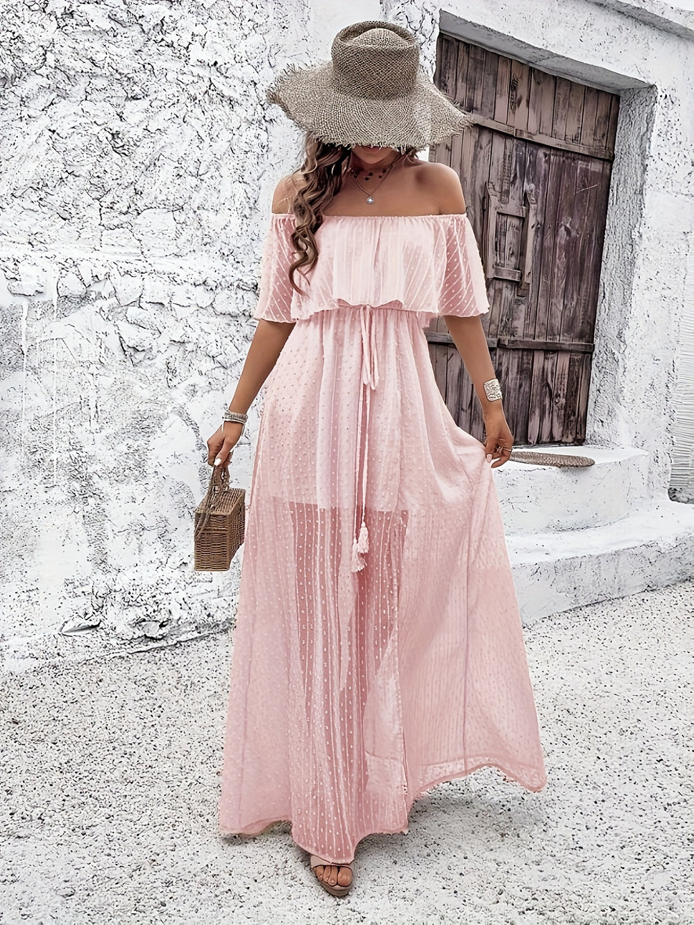 A-Lijn Jurk – Geplooide Zoom & Off-Shoulder Stijl