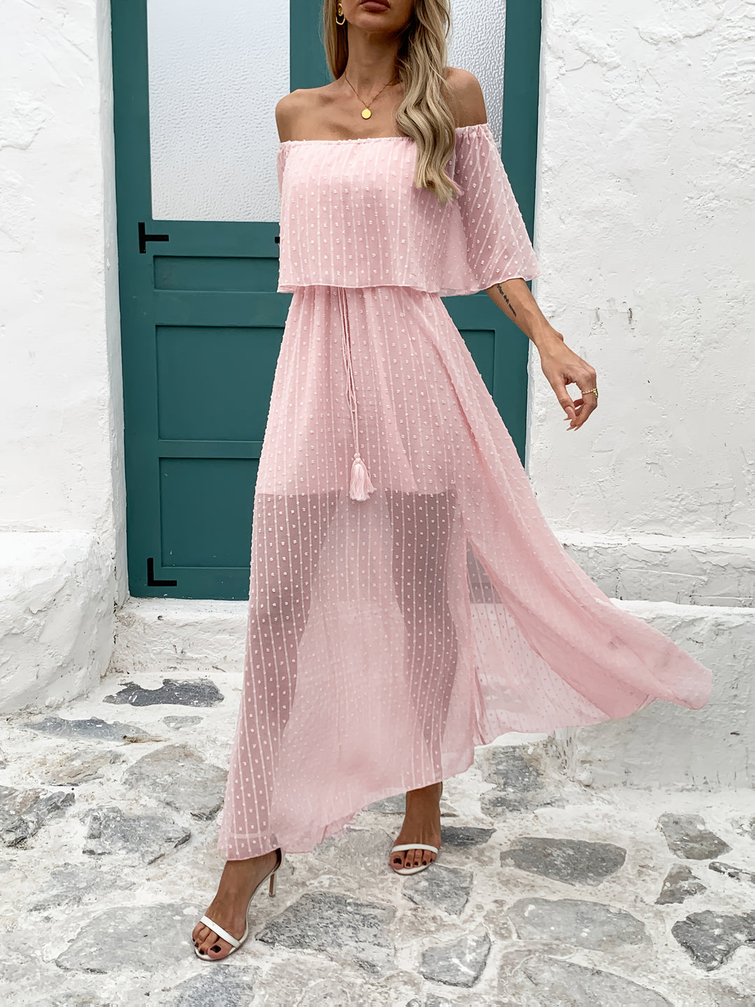 A-Lijn Jurk – Geplooide Zoom & Off-Shoulder Stijl
