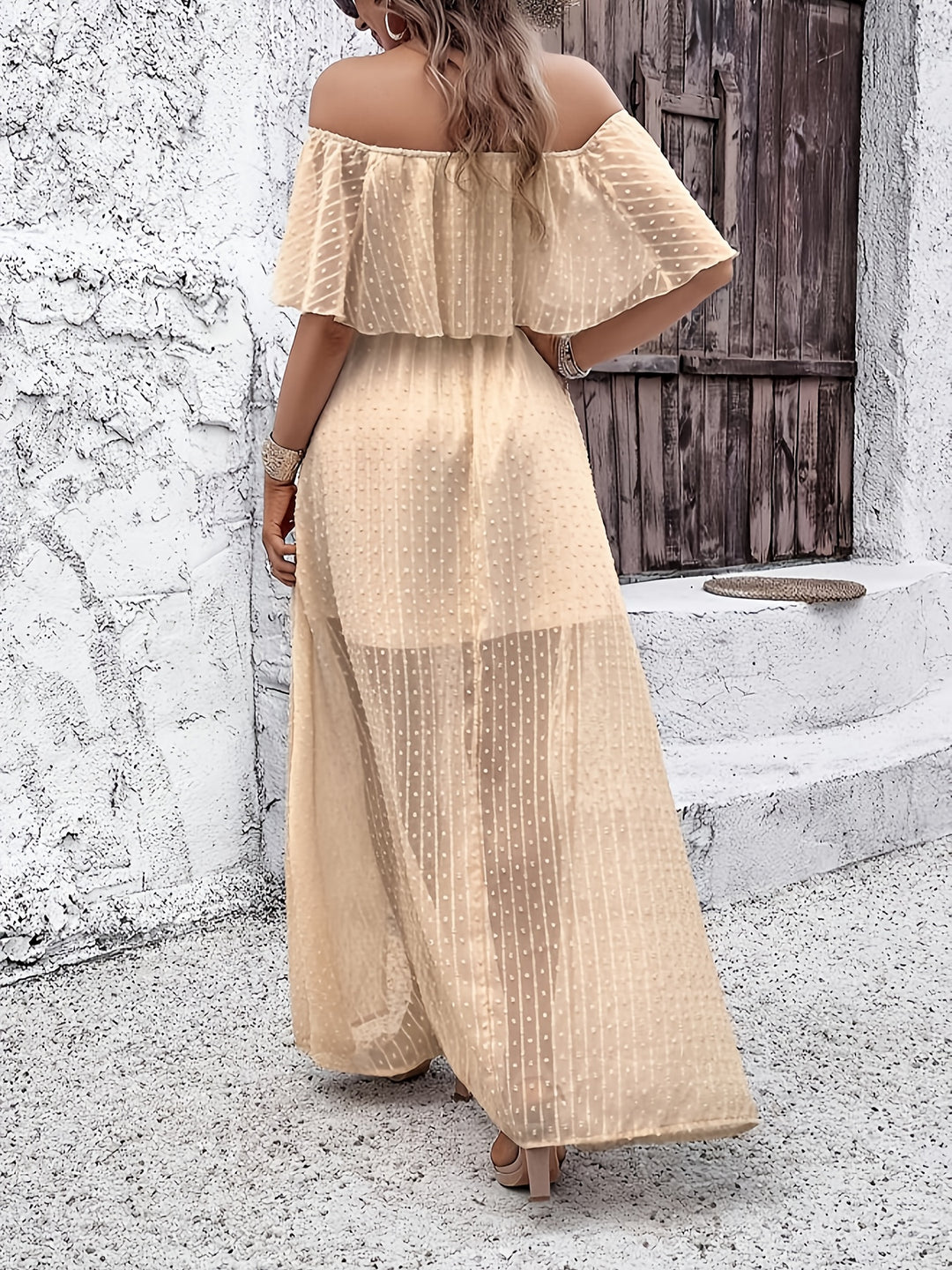 A-Lijn Jurk – Geplooide Zoom & Off-Shoulder Stijl