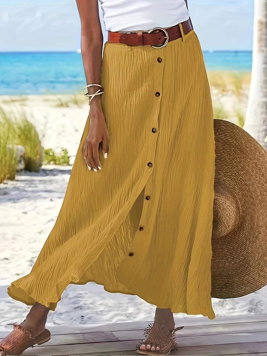 A-line Rok – Hoge Taille & Zijdelingse Spleet