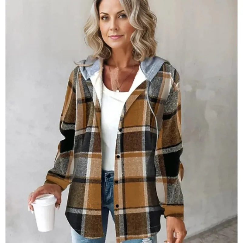 Alisse - Stijlvolle Gedessineerde Hooded Coat