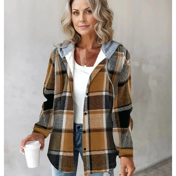 Alisse - Stijlvolle Gedessineerde Hooded Coat
