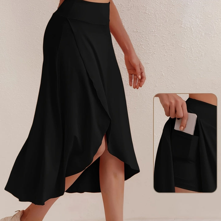 Athletic Rok – Asymmetrische Split & Hoge Taille Pasvorm