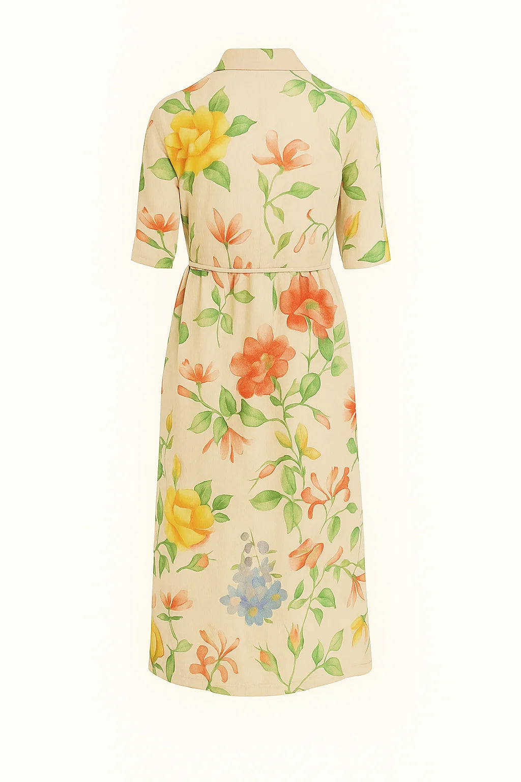Ayesha - Midi-jurk met bloemenprint en vetersluiting