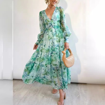 Betty - Maxi mantel met V-hals