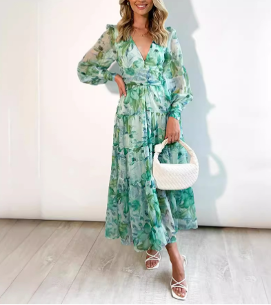 Betty - Maxi mantel met V-hals
