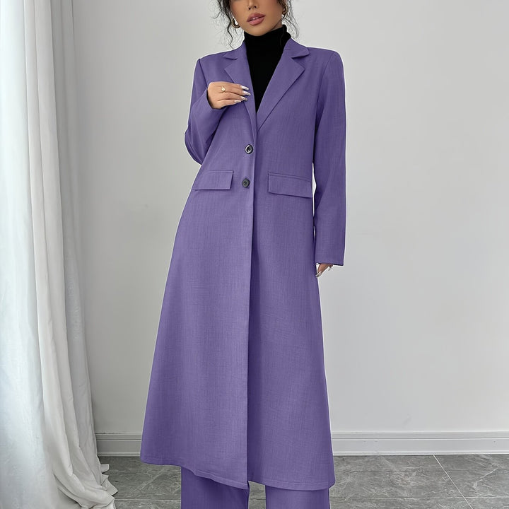 Blazer Broek Set- Reverskraag En Knoopsluiting