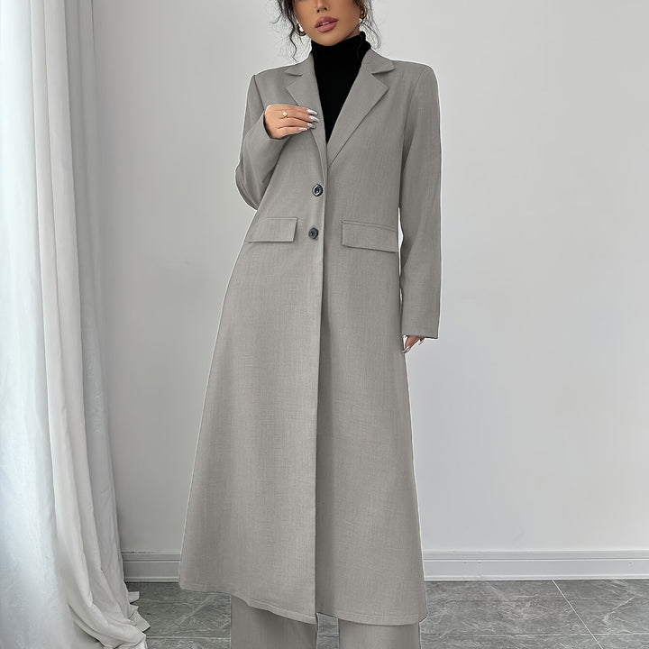 Blazer Broek Set- Reverskraag En Knoopsluiting