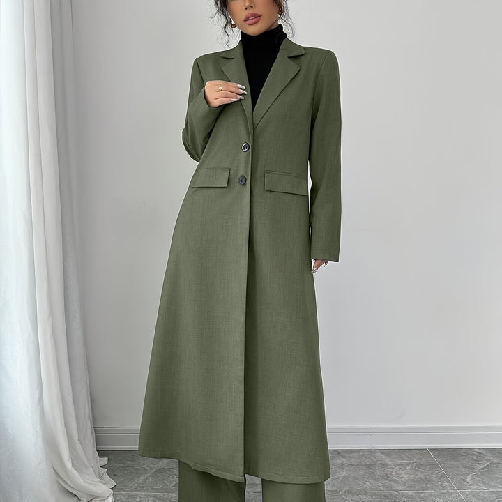 Blazer Broek Set- Reverskraag En Knoopsluiting
