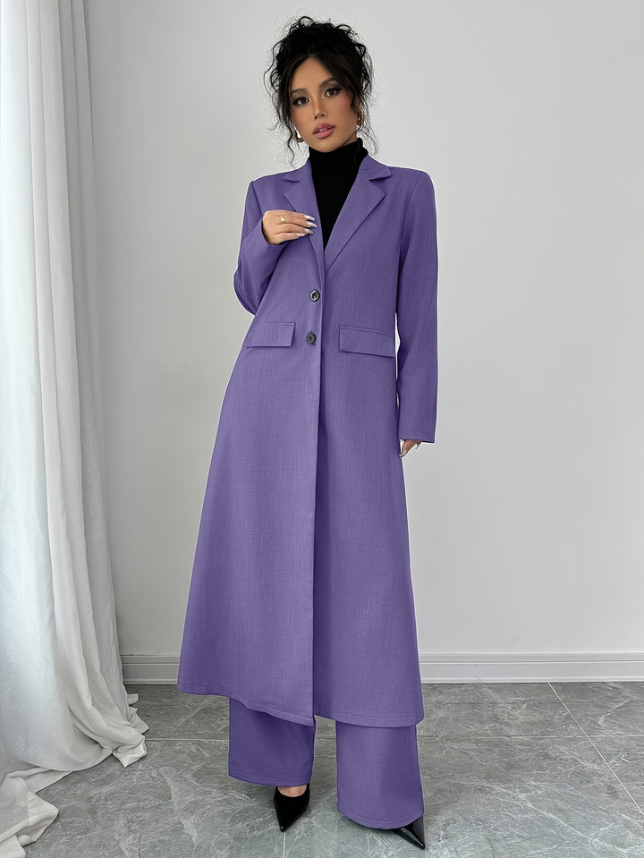 Blazer Broek Set- Reverskraag En Knoopsluiting
