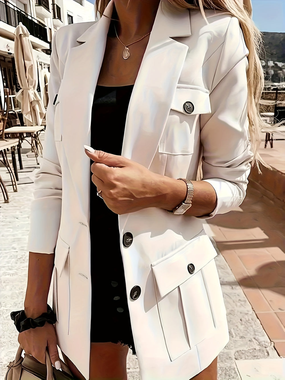 Blazer – Knoopsluiting & Functionele Zakken