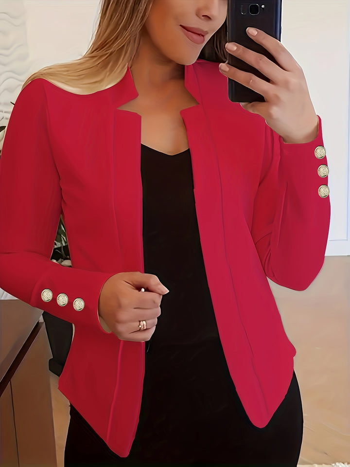 Blazer – Open Voorkant & Lange Mouwen met Knoopsluiting