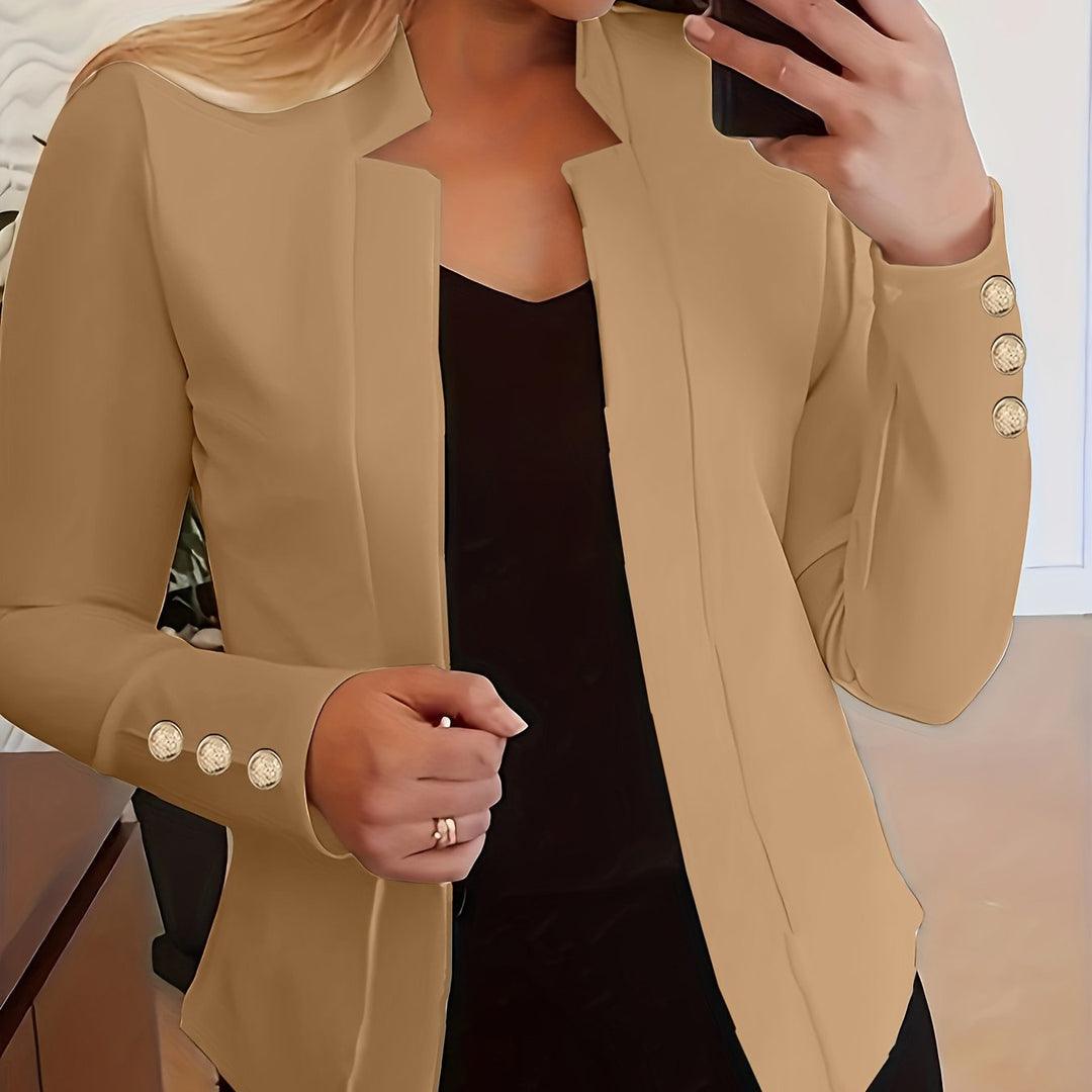 Blazer – Open Voorkant & Lange Mouwen met Knoopsluiting