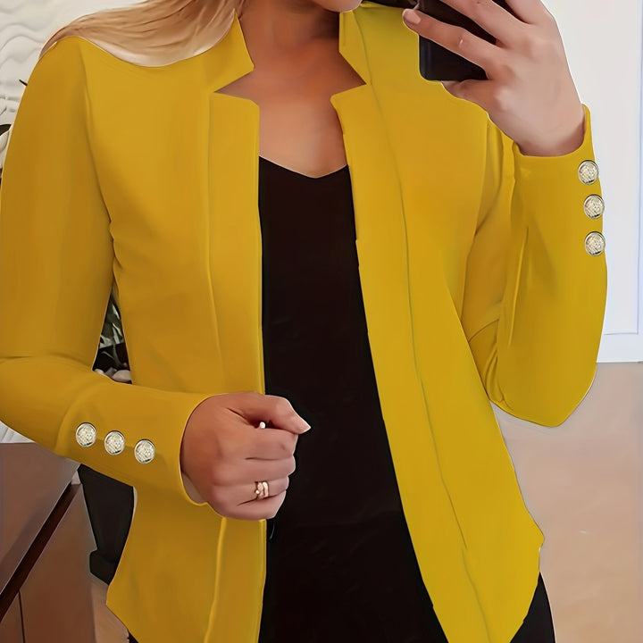 Blazer – Open Voorkant & Lange Mouwen met Knoopsluiting