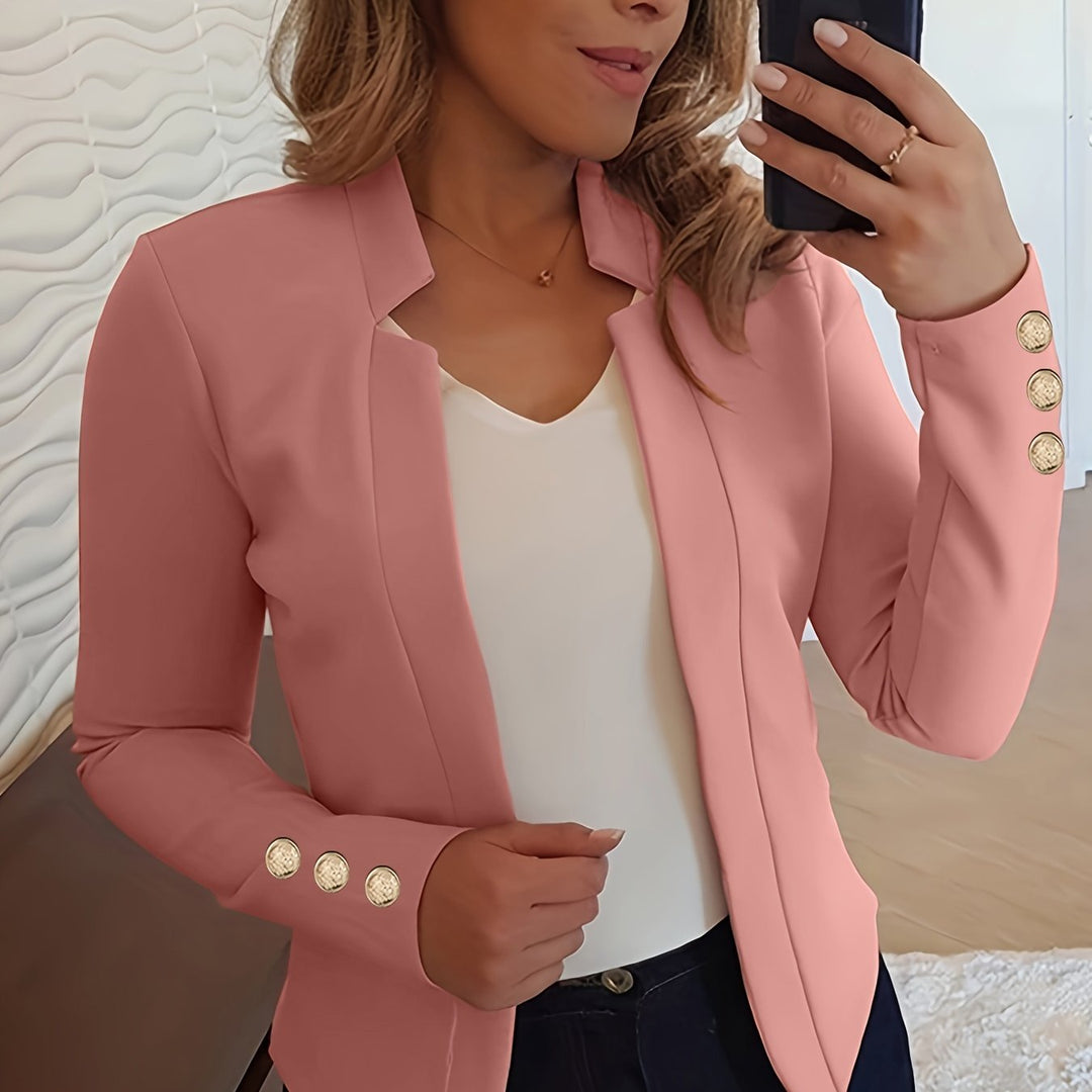 Blazer – Open Voorkant & Lange Mouwen met Knoopsluiting