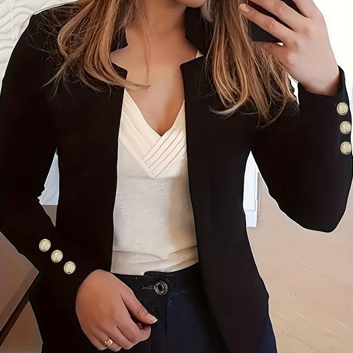 Blazer – Open Voorkant & Lange Mouwen met Knoopsluiting