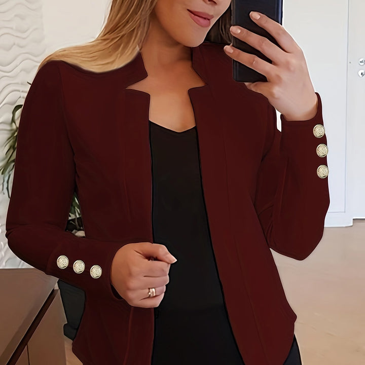 Blazer – Open Voorkant & Lange Mouwen met Knoopsluiting