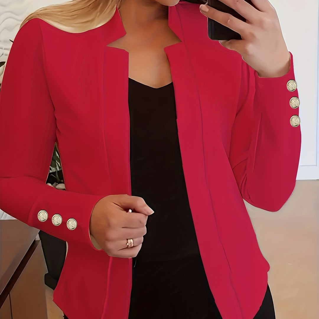 Blazer – Open Voorkant & Lange Mouwen met Knoopsluiting