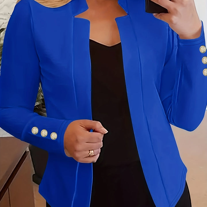 Blazer – Open Voorkant & Lange Mouwen met Knoopsluiting