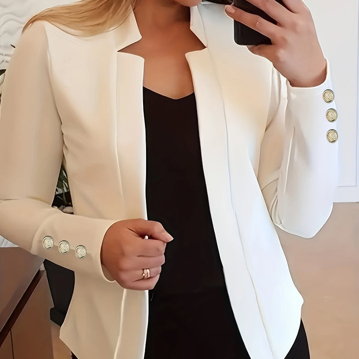 Blazer – Open Voorkant & Lange Mouwen met Knoopsluiting