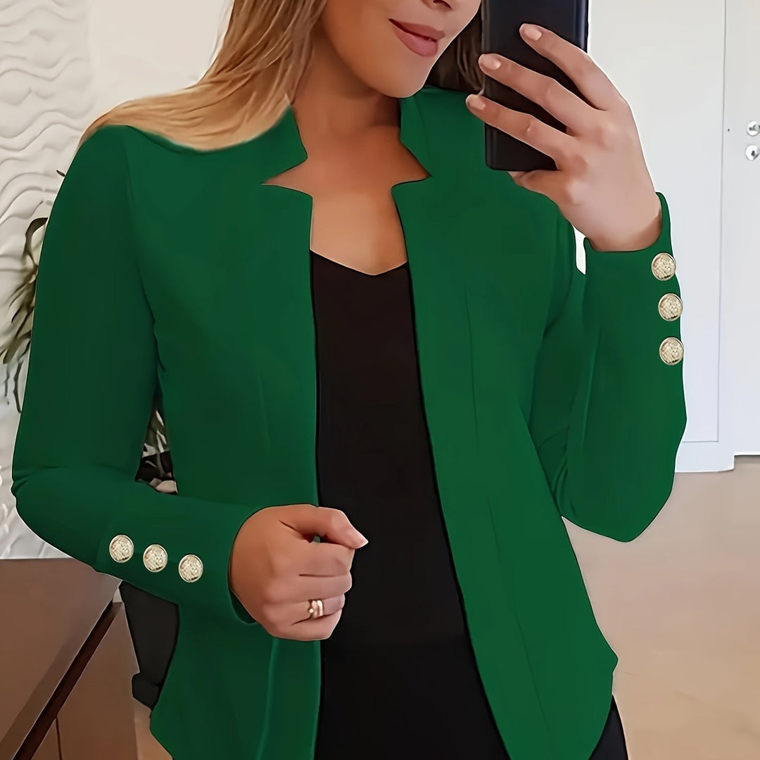 Blazer – Open Voorkant & Lange Mouwen met Knoopsluiting