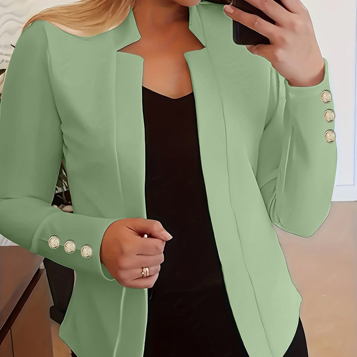 Blazer – Open Voorkant & Lange Mouwen met Knoopsluiting
