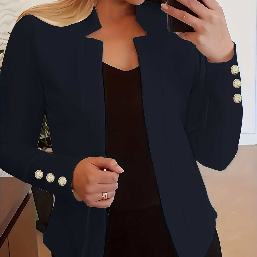 Blazer – Open Voorkant & Lange Mouwen met Knoopsluiting