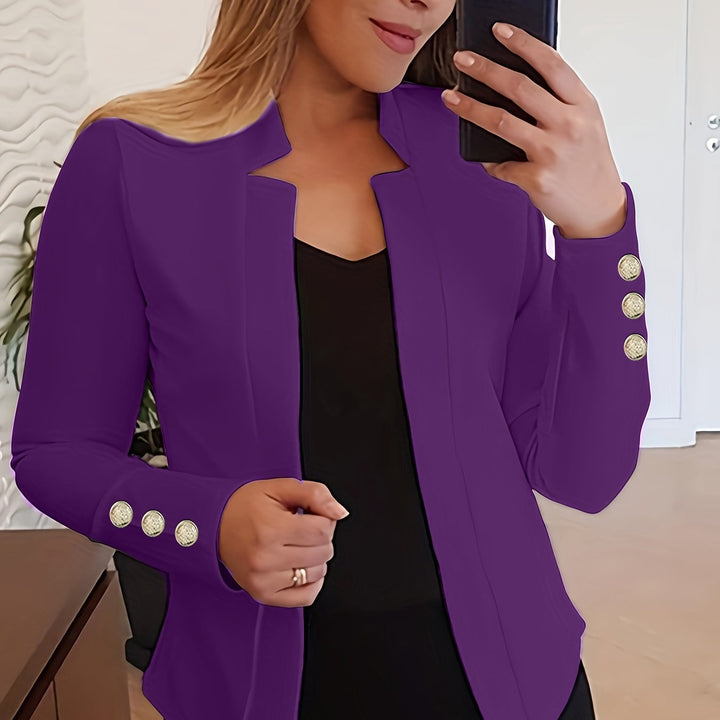 Blazer – Open Voorkant & Lange Mouwen met Knoopsluiting