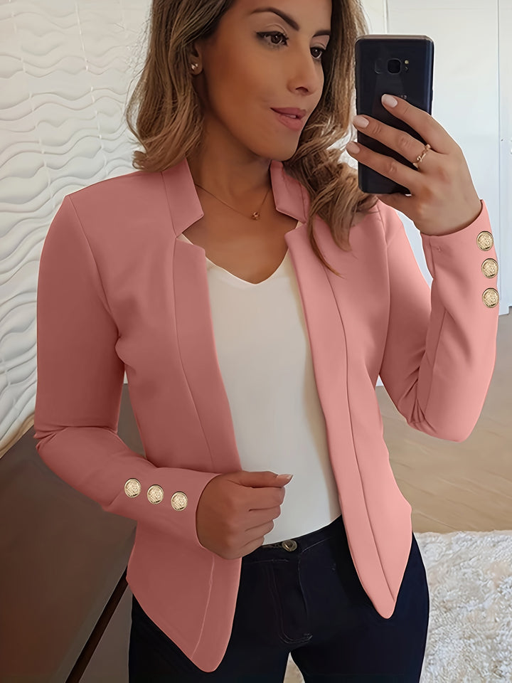 Blazer – Open Voorkant & Lange Mouwen met Knoopsluiting