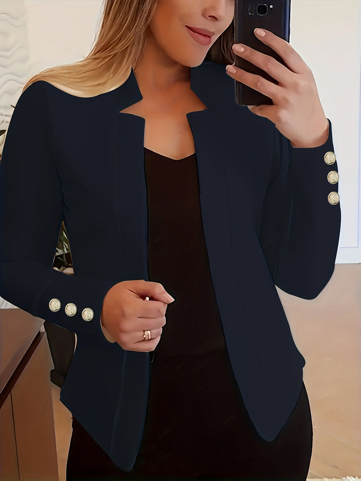 Blazer – Open Voorkant & Lange Mouwen met Knoopsluiting