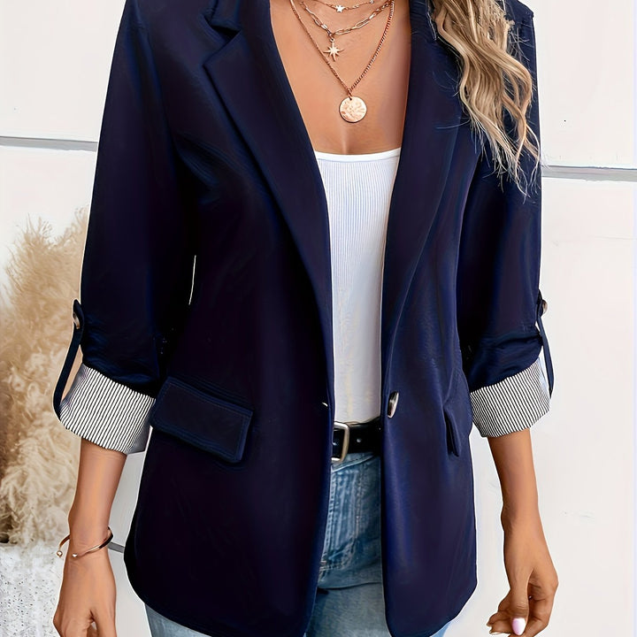 Blazer – Roll-Up Mouwen & Enkele Knoopsluiting