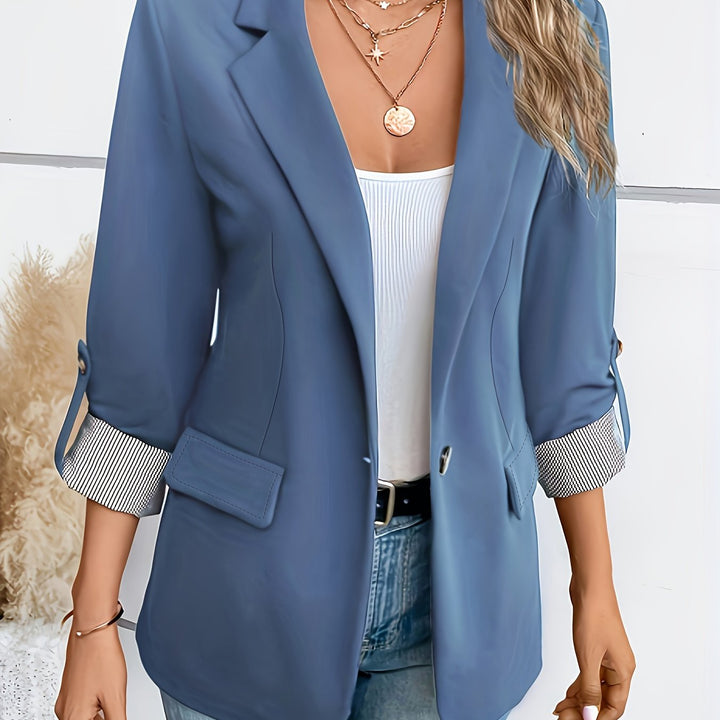 Blazer – Roll-Up Mouwen & Enkele Knoopsluiting