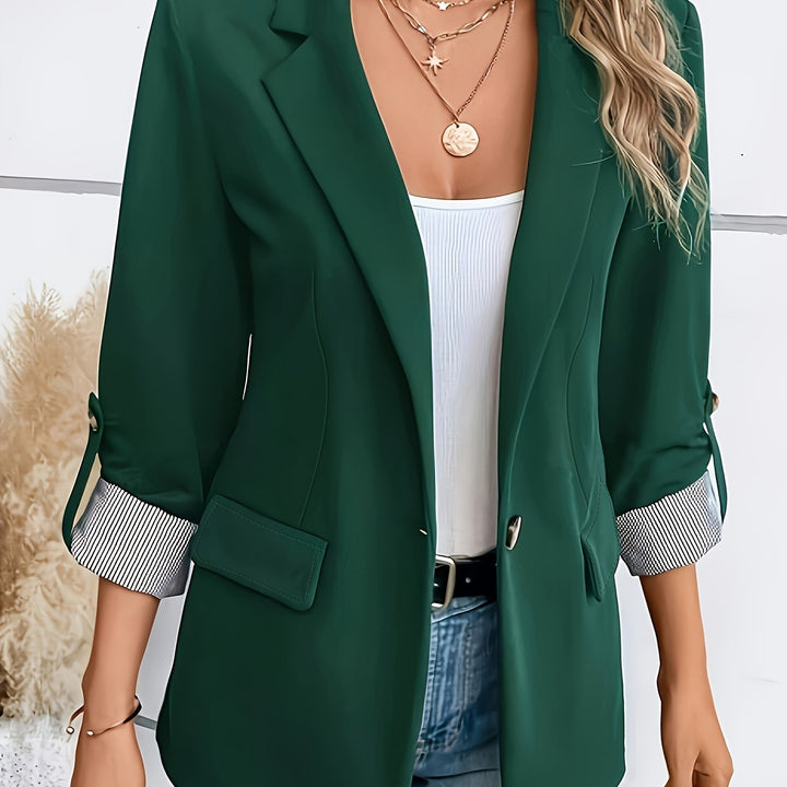 Blazer – Roll-Up Mouwen & Enkele Knoopsluiting