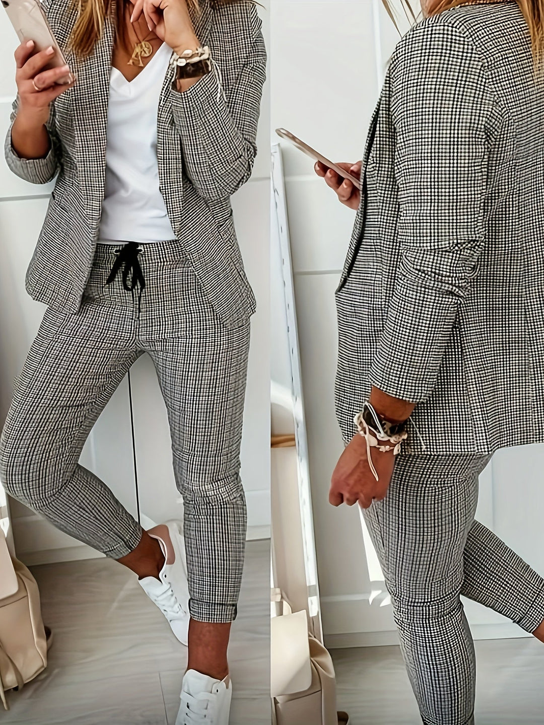 Blazer en Broek Set - Knoopsluiting & Broek met Trekkoord
