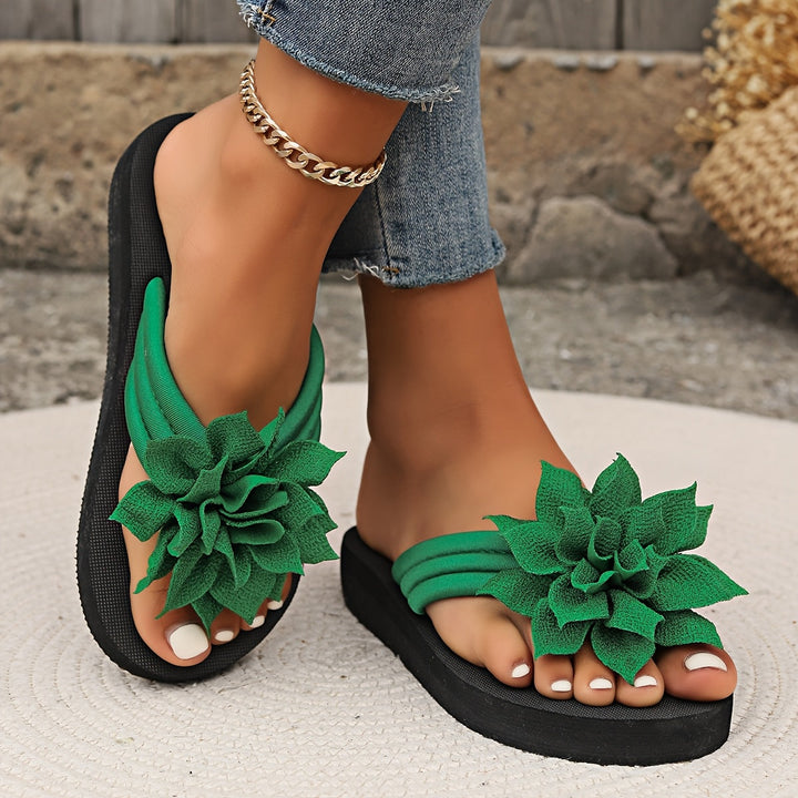 Bloemen-Flipflops – Instapstijl & Gewatteerde Zool