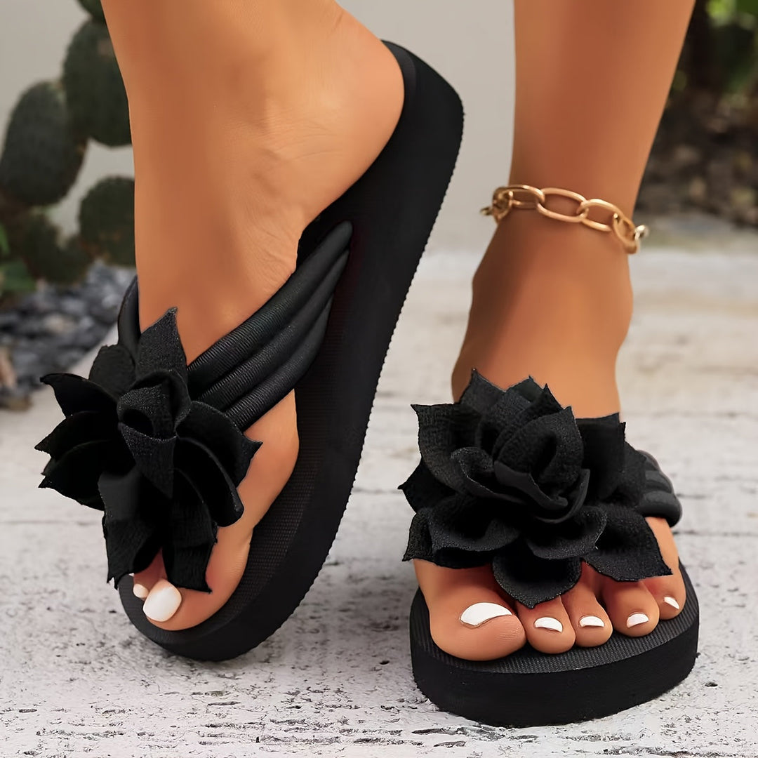 Bloemen-Flipflops – Instapstijl & Gewatteerde Zool