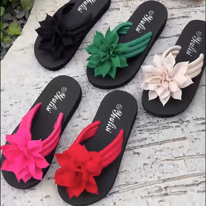 Bloemen-Flipflops – Instapstijl & Gewatteerde Zool