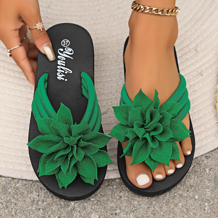 Bloemen-Flipflops – Instapstijl & Gewatteerde Zool