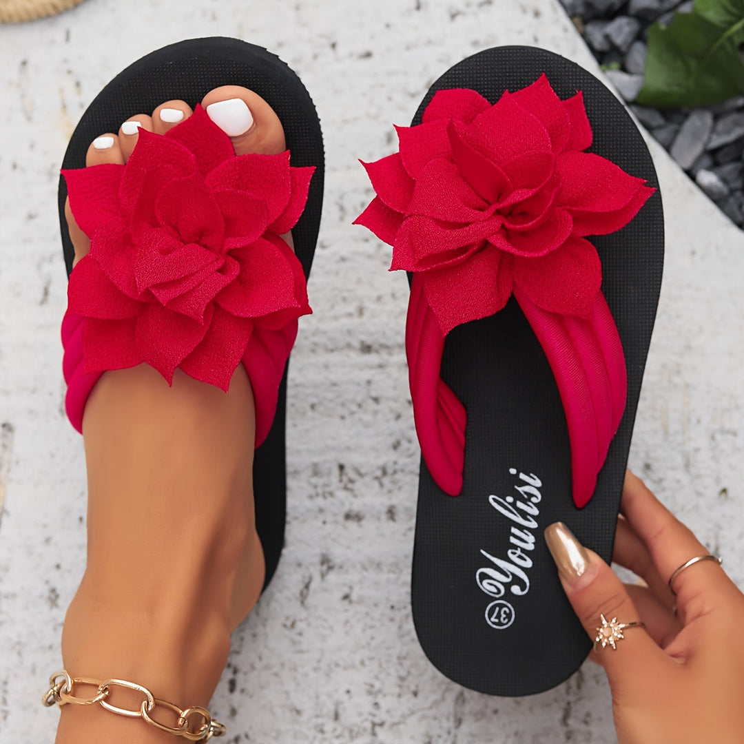 Bloemen-Flipflops – Instapstijl & Gewatteerde Zool