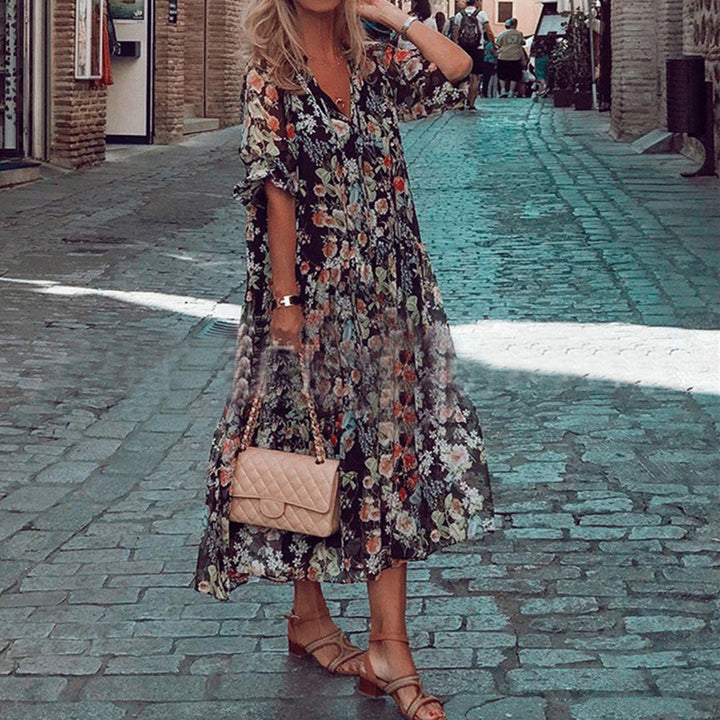 Bloemen Maxi-jurk - Lichtgewicht Stof & Vrije Beweging