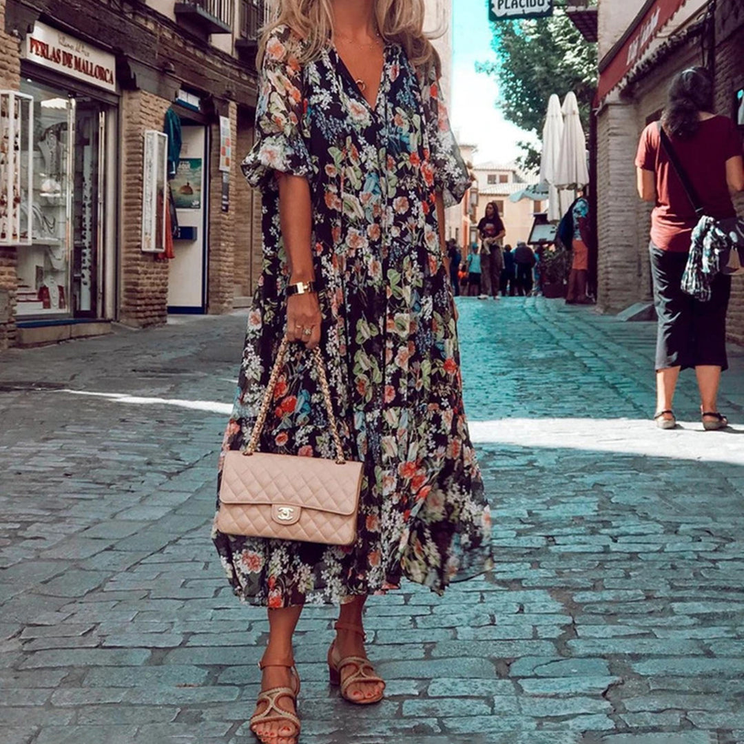 Bloemen Maxi-jurk - Lichtgewicht Stof & Vrije Beweging